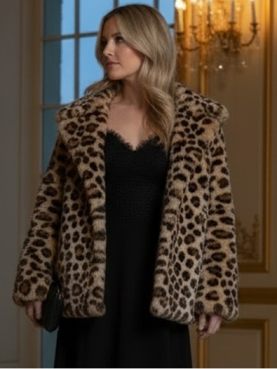 Jessica Simpson Jackets & Blazers - Jessica Simpson Faux Fur Leopard Print Coat Jacket Womens XL Glam Statement